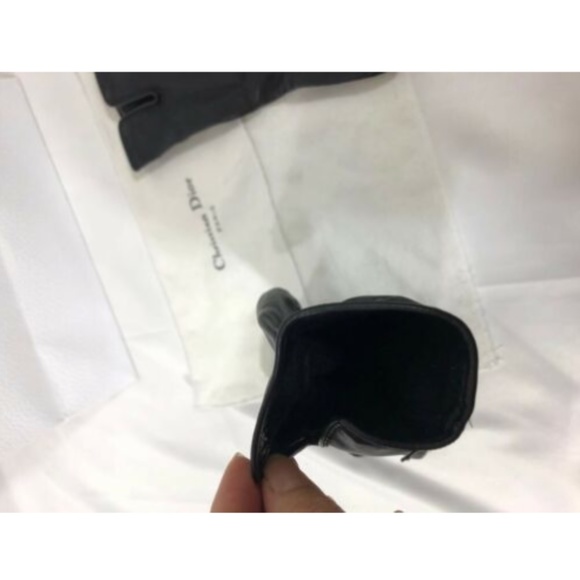 Christian Dior Womens Gloves Black Leather Cotton - Picture 6 of 12